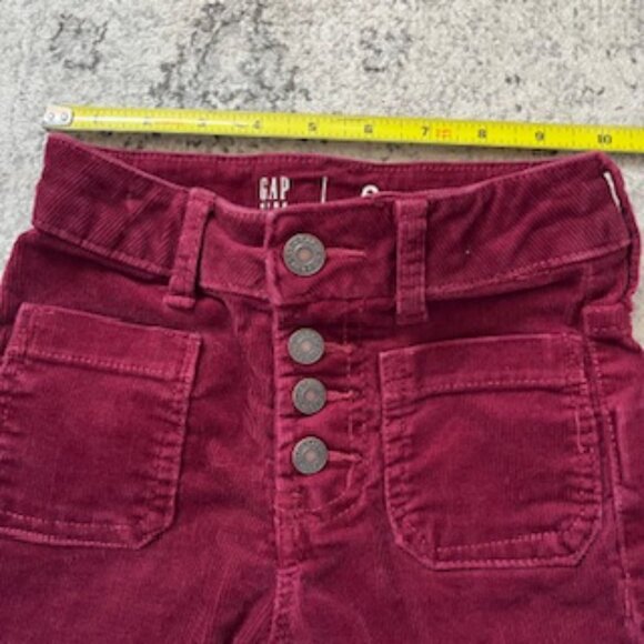 🧡3/15 GAP 70s Flair High Rise Corduroy Pants Adjustable Waist Kids 6 SLIM - Picture 4 of 10